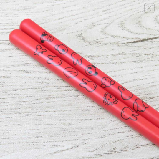 Japan Miffy Natural Wood Chopsticks 23cm - Miffy / Animal Red - 2