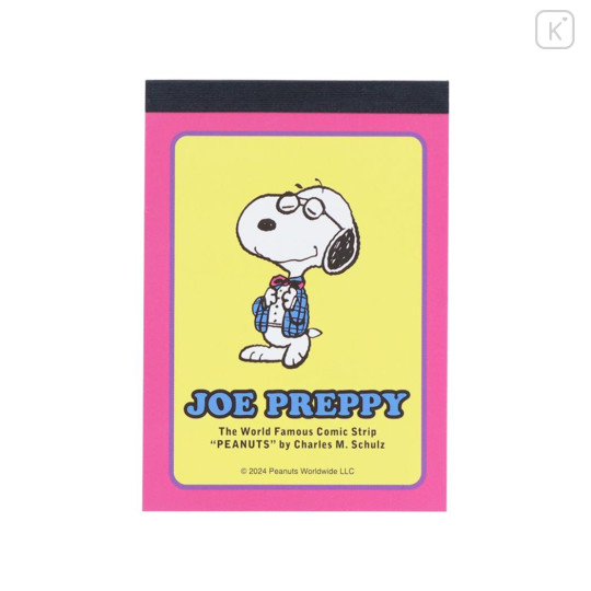 Japan Peanuts Mini Notepad - Snoopy / Joe Preppy Blue - 1