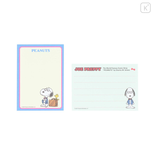 Japan Peanuts Mini Notepad - Snoopy / Joe Preppy Blue - 3