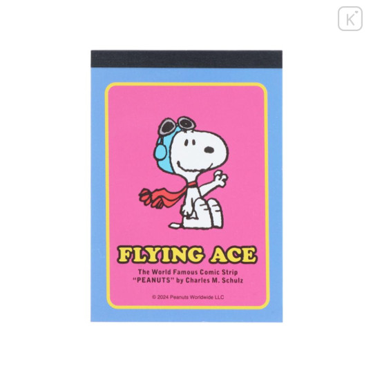 Japan Peanuts Mini Notepad - Snoopy / Flying Ace Pink - 1