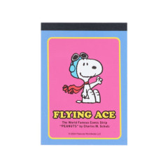 Japan Peanuts Mini Notepad - Snoopy / Flying Ace Pink