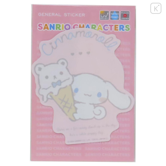 Japan Sanrio Vinyl Sticker - Cinnamoroll / Relaxing Natural Ice Cream Pink - 1