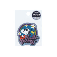 Japan Peanuts Vinyl Hologram Sticker - Snoopy & Woodstock / Joe Cool Feelin Groovy