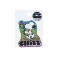 Japan Peanuts Vinyl Hologram Sticker - Snoopy / Ice Cream Chill