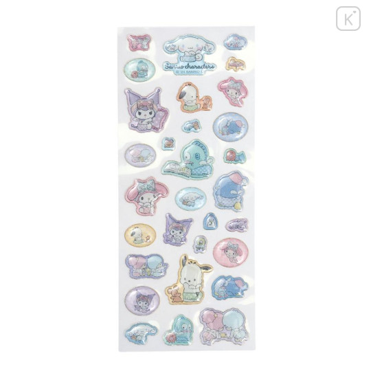 Japan Sanrio Glitter 3D Sticker - Characters / Angels Relaxing Night Time - 1