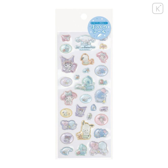 Japan Sanrio Glitter 3D Sticker - Characters / Angels Relaxing Night Time - 2