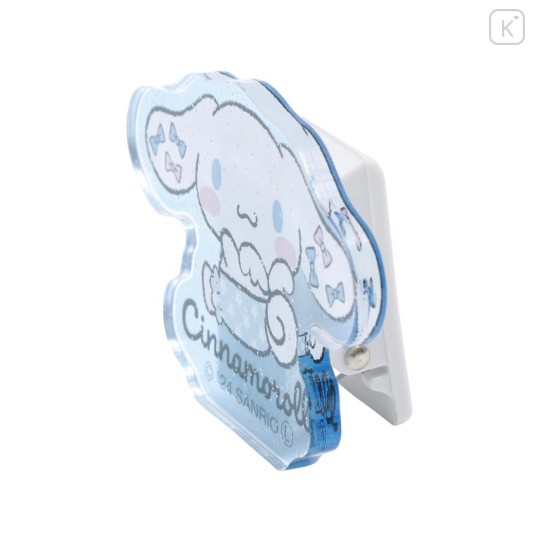 Japan Sanrio Acrylic Clip - Cinnamoroll / Angels Relaxing Night Time Glitter - 2