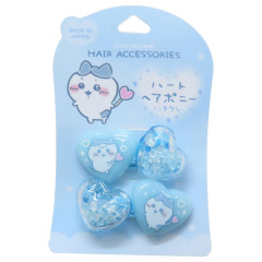 Japan Chiikawa Mascot Hair Tie Set - Hachiware / Heart Giltter Bead