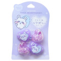 Japan Chiikawa Mascot Hair Tie Set - Momonga / Heart Giltter Bead - 1