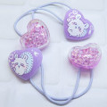 Japan Chiikawa Mascot Hair Tie Set - Momonga / Heart Giltter Bead - 2