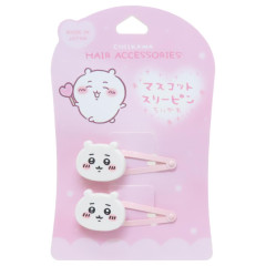 Japan Chiikawa Mascot Hair Clip Set - Chiikawa / Pink Shy