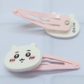 Japan Chiikawa Mascot Hair Clip Set - Chiikawa / Pink Shy - 2