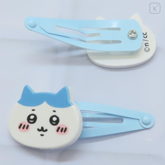 Japan Chiikawa Mascot Hair Clip Set - Hachiware / Shy - 2