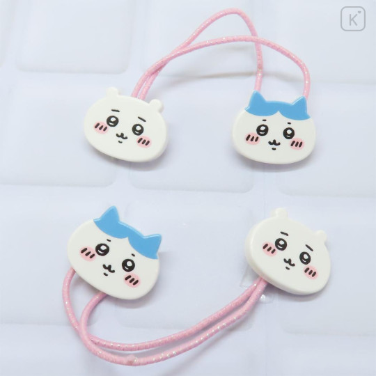 Japan Chiikawa Mascot Hair Tie Set - Chiikawa & Hachiware / Shy - 2