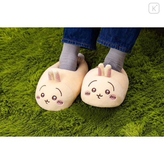 Japan Chiikawa Plush Slippers (L) - Usagi / Marshmallow - 2