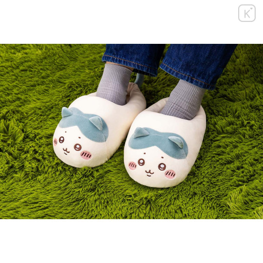 Japan Chiikawa Plush Slippers (L) - Hachiware / Marshmallow - 2