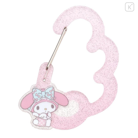 Japan Sanrio Acrylic Carabiner - My Melody / Angels Relaxing Night Time Glitter - 1