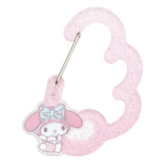 Japan Sanrio Acrylic Carabiner - My Melody / Angels Relaxing Night Time Glitter