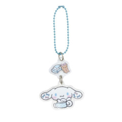 Japan Sanrio Acrylic Keychain - Cinnamoroll / Angels Relaxing Night Time Glitter