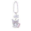 Japan Sanrio Acrylic Keychain - Kuromi / Angels Relaxing Night Time Glitter - 1