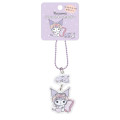 Japan Sanrio Acrylic Keychain - Kuromi / Angels Relaxing Night Time Glitter - 2