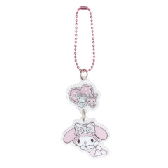 Japan Sanrio Acrylic Keychain - My Melody / Angels Relaxing Night Time Glitter