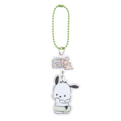 Japan Sanrio Acrylic Keychain - Pochacco / Angels Relaxing Night Time Glitter