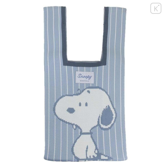 Japan Peanuts Jacquard Woven Mini Tote Bag - Snoopy : Pale Blue - 1