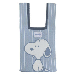 Japan Peanuts Jacquard Woven Mini Tote Bag - Snoopy / Brother Olaf Pale Blue