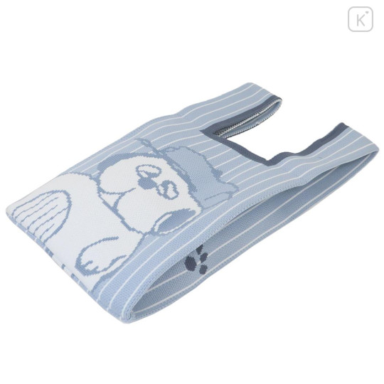 Japan Peanuts Jacquard Woven Mini Tote Bag - Snoopy : Pale Blue - 2