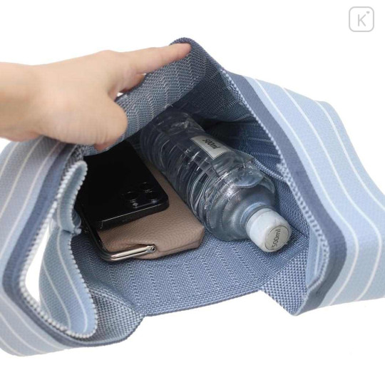 Japan Peanuts Jacquard Woven Mini Tote Bag - Snoopy : Pale Blue - 3