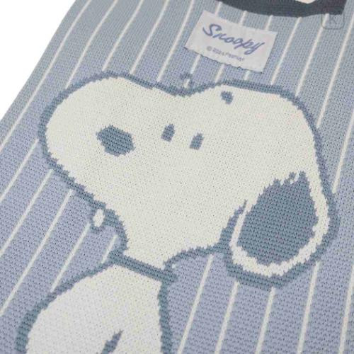 Japan Peanuts Jacquard Woven Mini Tote Bag - Snoopy : Pale Blue - 4