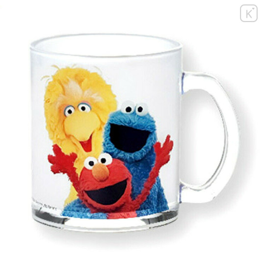 Japan Sesame Street Glass Mug - Cookie Monster & Elmo & Big Bird / Photo - 1