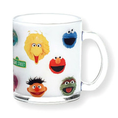 Japan Sesame Street Glass Mug - Friends / Photo