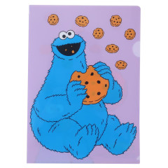 Japan Sesame Street A4 Clear File Folder - Cookie Monster / Purple