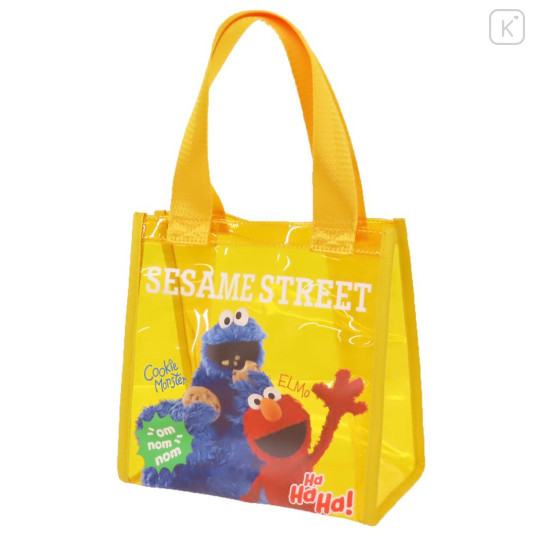 Japan Sesame Street Mini Tote Bag - Elmo & Cookie Monster / Clear Yellow - 1