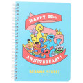 Japan Sesame Street A5 Ring Notebook - Pinocchio / Happy 55th Anniversary Blue - 1