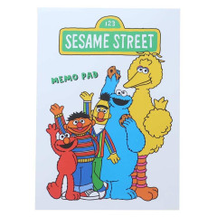 Japan Sesame Street A6 Notepad - Friends / White