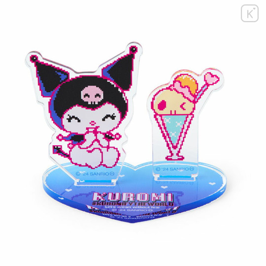 Japan Sanrio Acrylic Stand - Kuromi / KUROMIfy the World Pixel Art Ice - 1