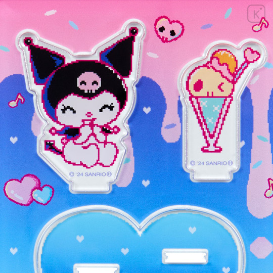 Japan Sanrio Acrylic Stand - Kuromi / KUROMIfy the World Pixel Art Ice - 3