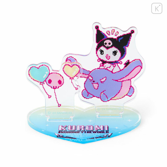 Japan Sanrio Acrylic Stand - Kuromi / KUROMIfy the World Pixel Art Balloon - 1