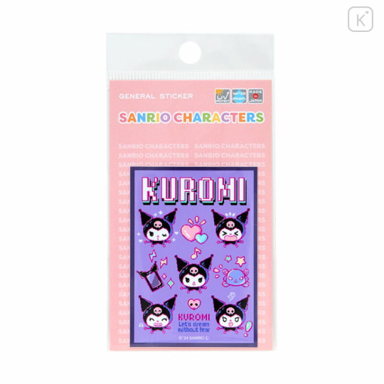 Japan Sanrio Vinyl Sticker - Kuromi / KUROMIfy the World Pixel Art A - 1