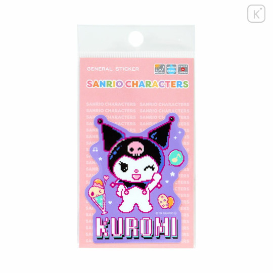 Japan Sanrio Vinyl Sticker - Kuromi / KUROMIfy the World Pixel Art D - 1