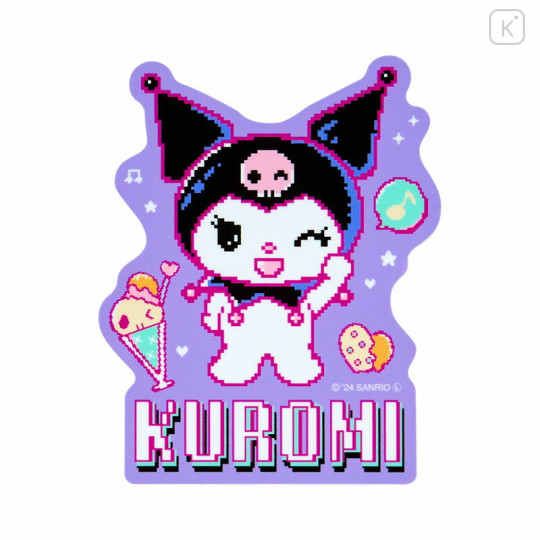 Japan Sanrio Vinyl Sticker - Kuromi / KUROMIfy the World Pixel Art D - 2