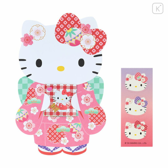 Japan Sanrio Original Decorative Envelope Set - Hello Kitty / Kimono - 1