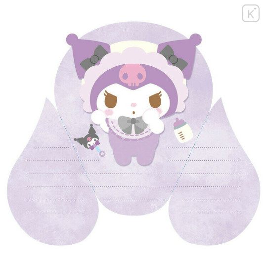 Japan Sanrio Die-cut Memo - Kuromi / Baby Swaddles Okurumi - 2