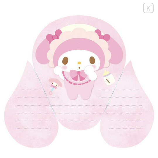 Japan Sanrio Die-cut Memo - My Melody / Baby Swaddles Okurumi - 2