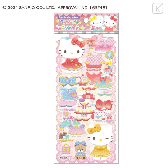 Japan Sanrio Playing Sticker - Hello Kitty & Hello Mimmy / Dress Up - 1