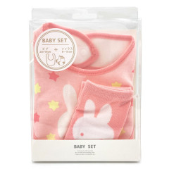 Japan Miffy Bib & Socks Set - Miffy / Light Pink Star