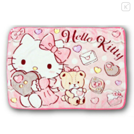 Japan Sanrio Fluffy Blanket - Hello Kitty / Tiny Chum Chocolate Pink - 1